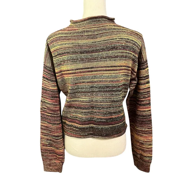 The Upside Women's Multicolor Stripe Rolled Neck Sweater Sz XXS/XS Cozy Soft - Image 3
