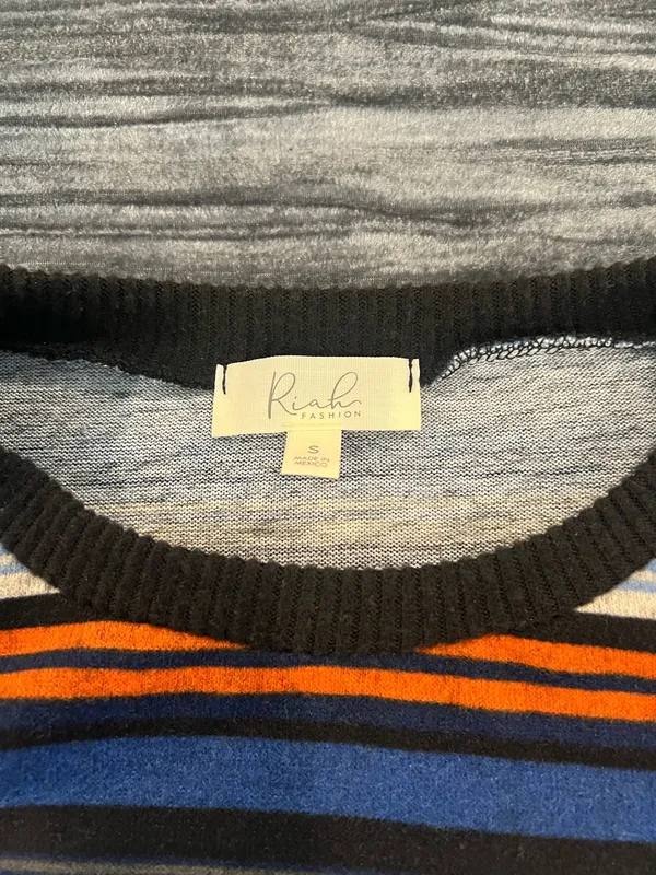 Retro Striped Multicolor Shirt Size S Multiple - Image 2