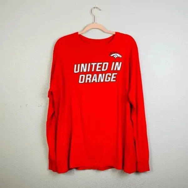 NFL Team Apparel Denver Broncos United In Orange Long Sleeve‎ Top XL - Image 3