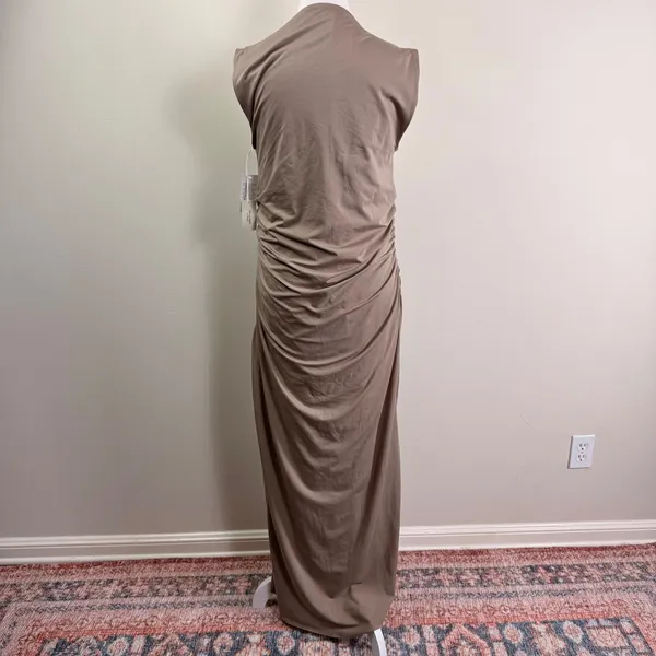 Abercrombie & Fitch Womens Brown Ruched Draped Maxi Dress Size XL NEW - Image 3
