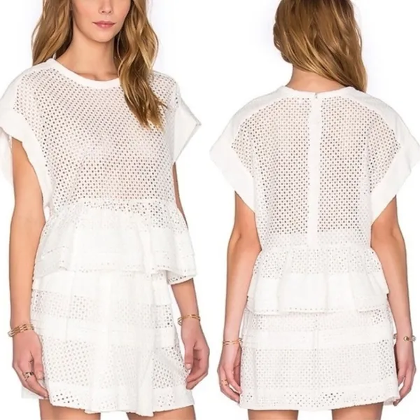 IRO Glen Broderie Anglaise Peplum Top - Image 2
