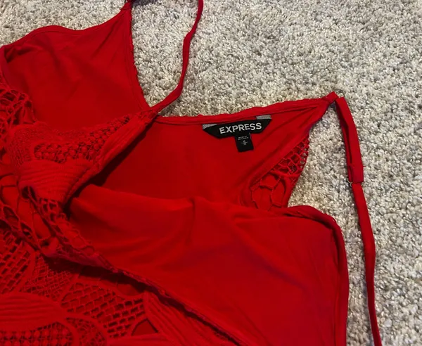 Express Red Lace Dress - Image 2