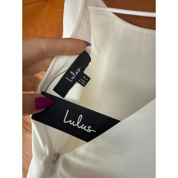 NWT Lulus Elevated Appearance Ivory Satin Open Back Mini Dress Party Cocktail XL - Image 7