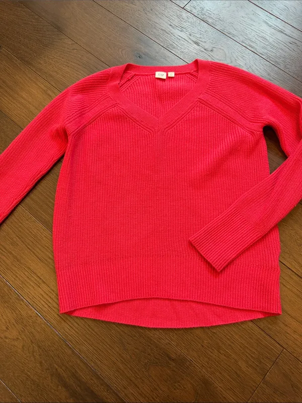 Gap Women’s V-Neck Ribbed Sweater - Pink Size Small - C44-004 - Image 5