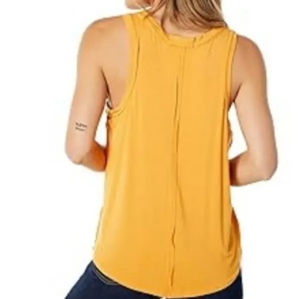 Free People Orange Moon Dance Knit Oversized V Neck Tank Top - Image 2