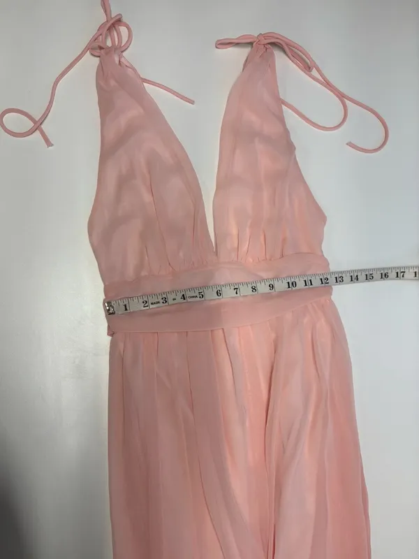 Lucy in the Sky Chiffon Slit Maxi Dress in Rose Blush- NEW Without Tag - Size S. - Image 5