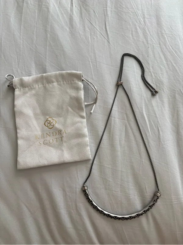 Kendra Scott Lucy Choker Necklace Antique Silver Adjustable - Image 2