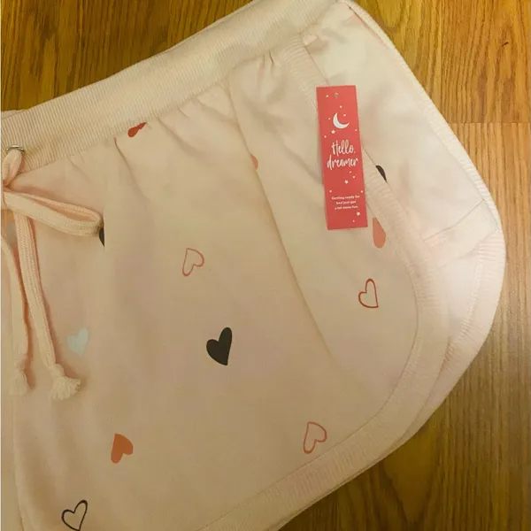 NWT Celebrity Pink Junior's Fleece Sleep Short, Size 3X. little heart design - Image 3