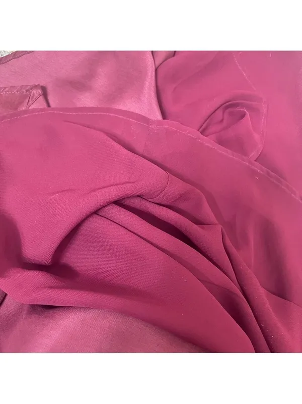 Lulus Burgundy Satin Maxi Dress Size XS NWT Wedding Pom Concert Party Pom - Image 11