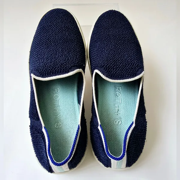 Rothy's The Slip On Terry Sapphire Fabric Low Top Lifestyle Sneakers Wom… - Image 9