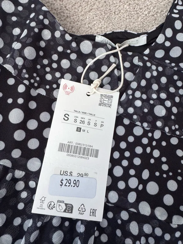 Zara Printed Tulle Top | Size S | NWT - Image 4