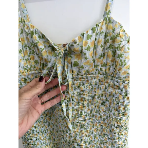 FREE PEOPLE Lavender Daze Dress Green Floral Print L/XL - Image 2