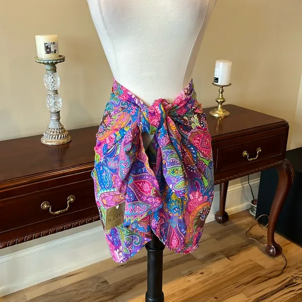 Beach Coverup Wrap Swim New Womens XS S M L Sarong Colorful - Image 8