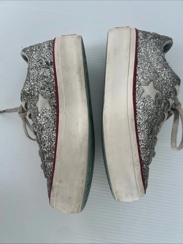 Converse X Chiara Ferragni Glitter Platform Shoes Size 7 - Image 6