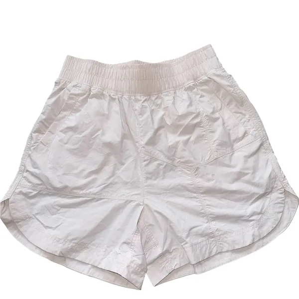 NEW Free People Athletic Running Shorts Elastic Waist Flowy Gym XS Latte - Image 2