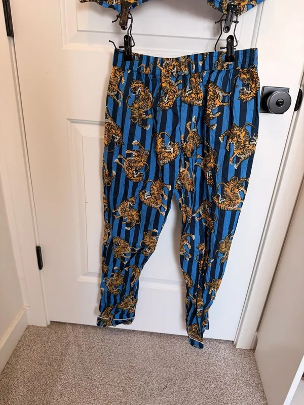 Cute Fun Tiger Print Cotton PJs 2-Piece Pajama Set - Image 8
