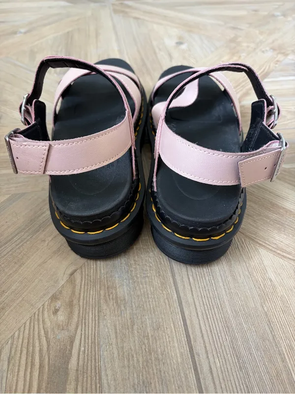 Dr Martens Voss II Sandal Powder Pink Size 10 Iridescent Leather Summer Goth - Image 4