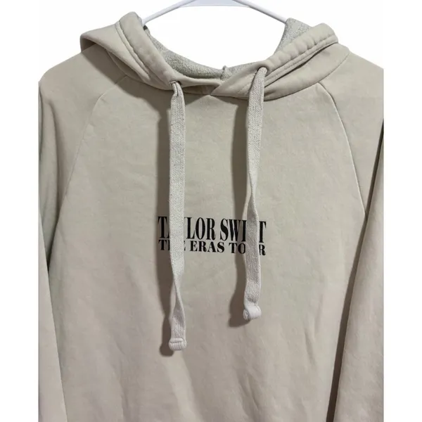 Taylor Swift The Eras Tour Hoodie‎ Concert Pullover Sweatshirt Cream Size Large - Image 3