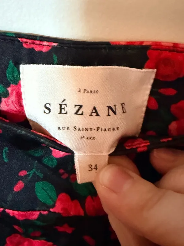 Sezane Sandy Skirt Red Roses - Size 2 - Image 3