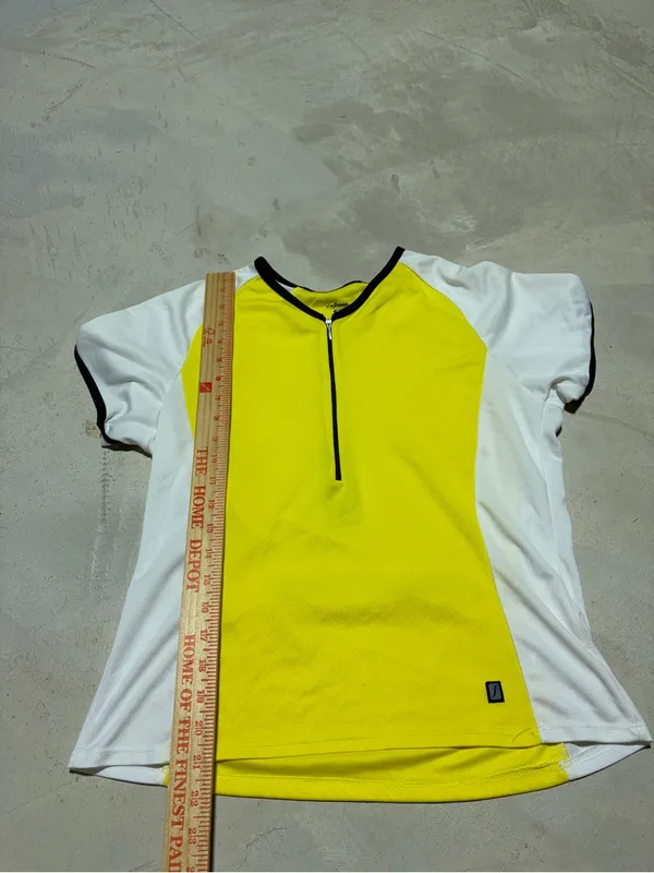shebeest Yellow and White Short Sleeve Cycling Jersey with Black Trim - Image 3