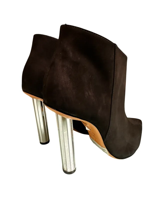 Schutz Elon Mirrored Heel Suede Ankle Booties Black Sz 8.5 - Image 2