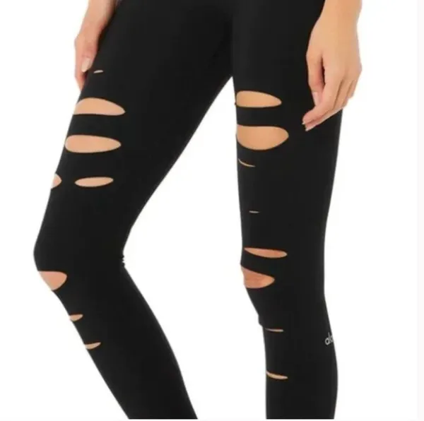 Alo High Waist Ripped Warrior Legging - Image 3