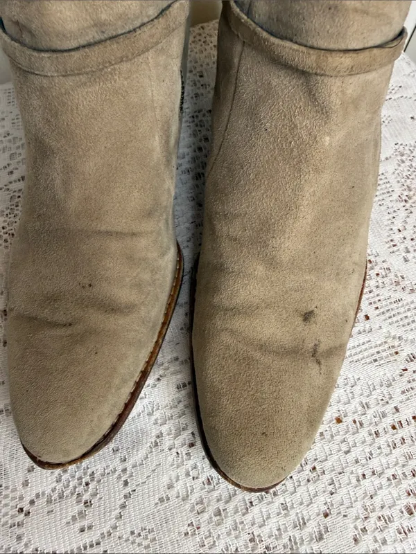 Timberland Knee-High Taupe leather gray tanish Block Heel Boots sz 8.5 - Image 4