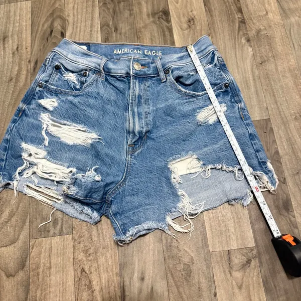 American Eagle Highest Rise 90s Boyfriend Distressed Denim Shorts 6 - Image 2
