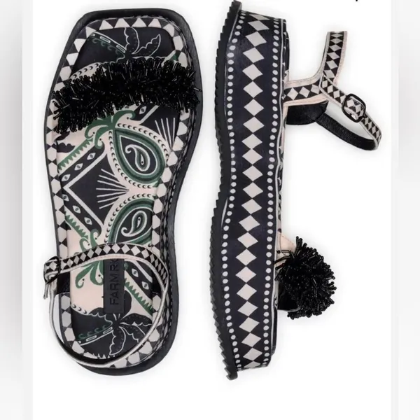 Farm Rio Floral Print Platform Sandals(Size 8) - Image 3