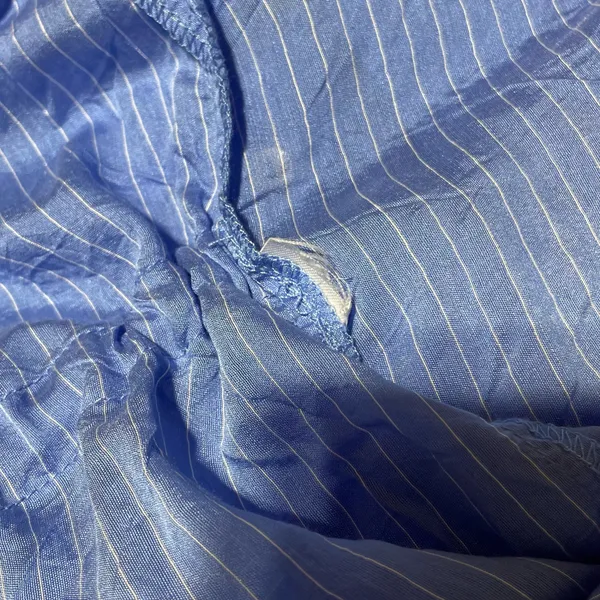 Zara Wrinkled Drawstring Waist Striped Shirt 4387/042/044 Blue White Size XL - Image 18
