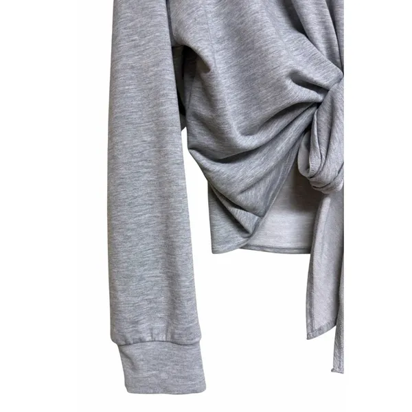 Alo Yoga Dreamy Wrap Pullover Sweatshirt Heather Gray Women's‎ Size Large - Image 9