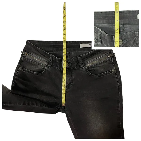 Anine Bing Double Zipper Skinny Jeans - Charcoal - 26 - Image 6