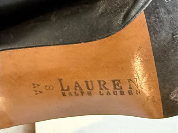 Ralph Lauren LAUREN RL Classic Black Leather Square-Toe Pumps 8AA Preppy Old Money Minimalist - Image 9