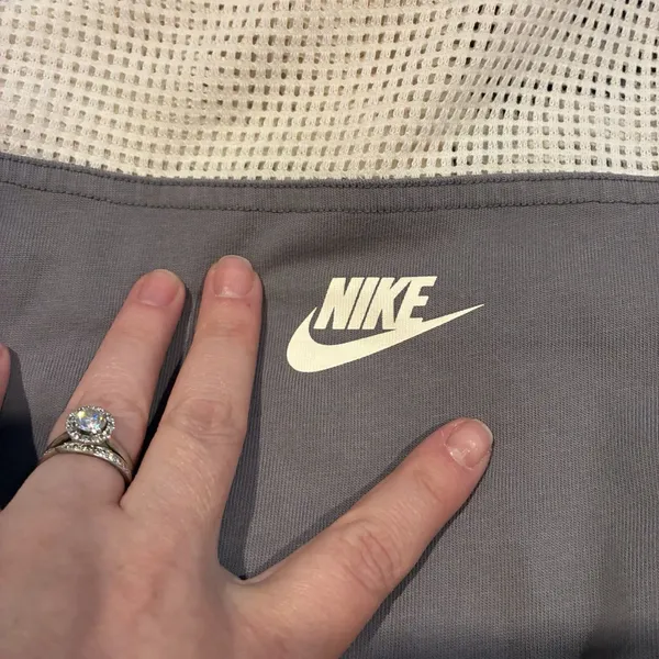 Nike Sportswear Mesh Top SZ: Small Crop RETAIL: $65.00 Gray And White - Image 6