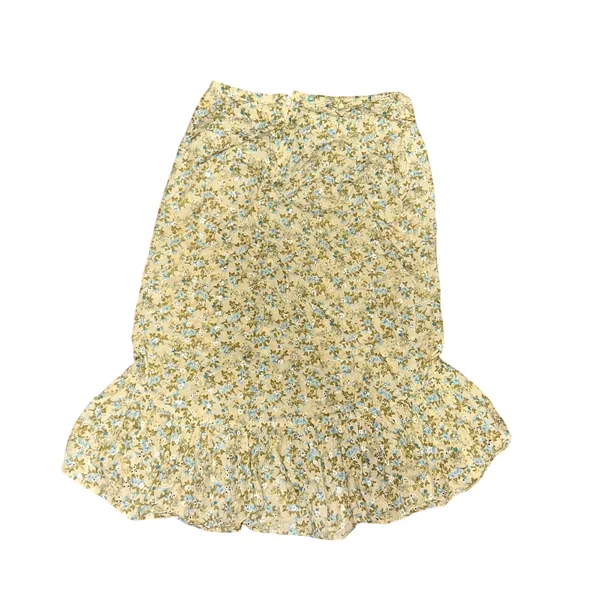 Mary Kate and Ashley Vintage Paisley Floral Skirt Size Yellow Blue Eyelet Y2k - Image 3