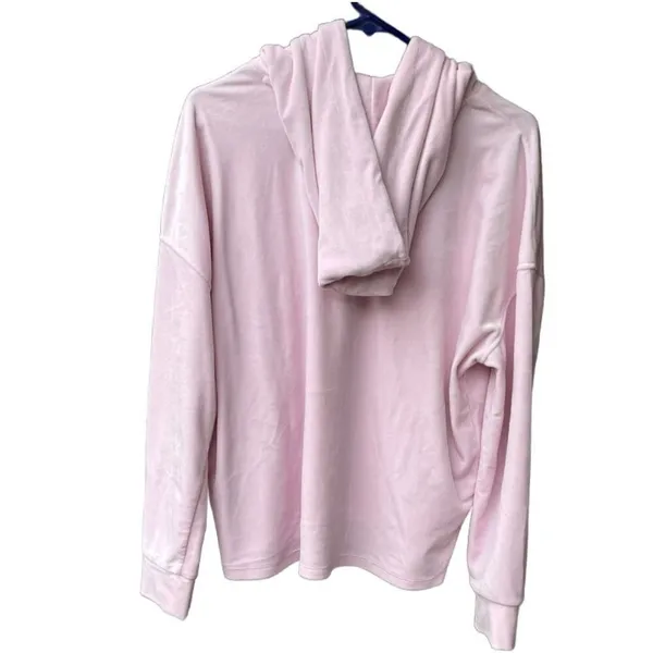 DNKY women’s size medium pink velvet pullover hoodie - Image 3