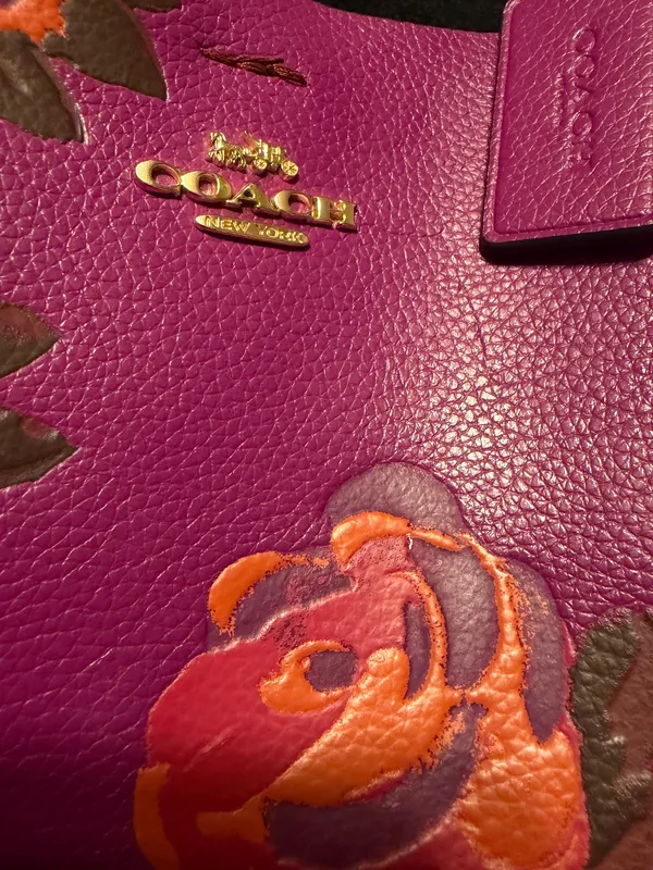Coach Leather Mollie Bucket Bag 22 with Jumbo Floral Print - Image 9