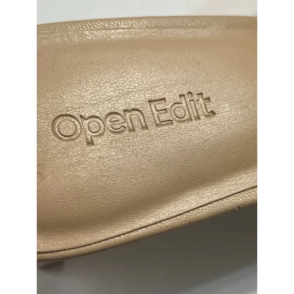 Open Edit Cava Padded Block Heel Women 7.5 Nude Square Toe Slide Sandals Mules‎ - Image 9