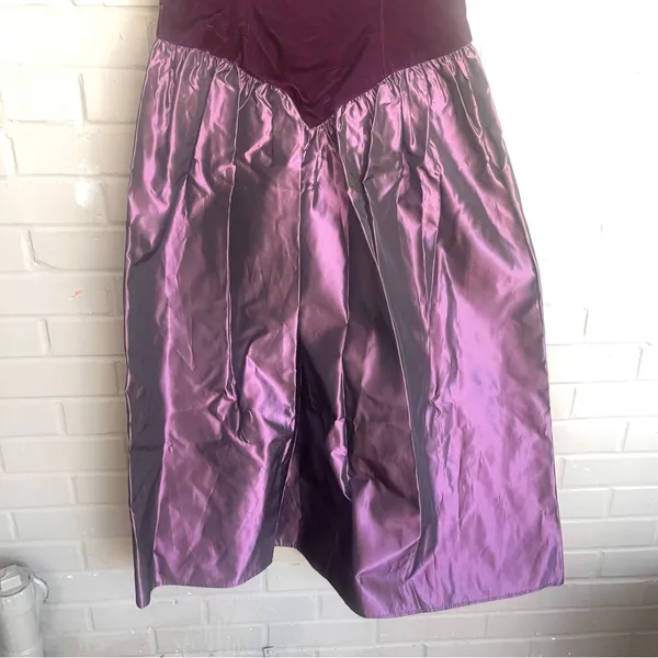 Vintage Jessica McClintock Homecoming Dress Off Shoulder Velvet Taffeta 8 - Image 7