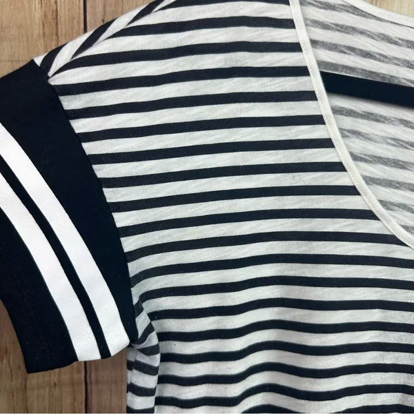 Victoria's Secret PINK Black and White Striped Tee - Image 7