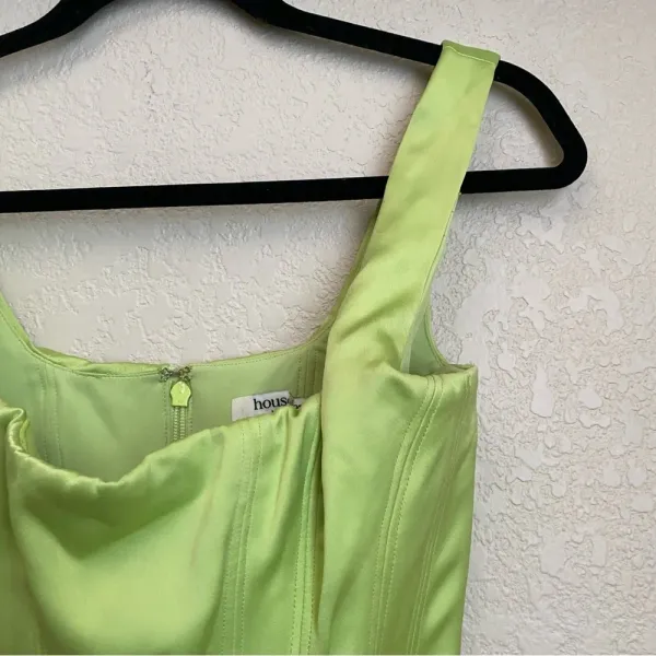House of CB Rafa Corset‎ top lime green satin neon size XS NWOT - Image 6