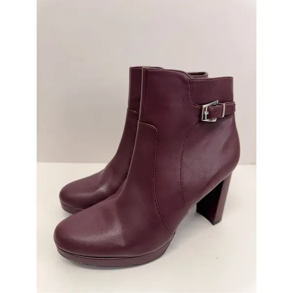 Naturalizer Boots Size 9.5 Burgundy Platform High Heel Ankle Booties NEW‎ - Image 3