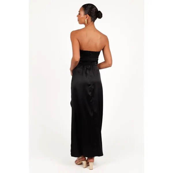 New! Petal & Pup Kara Strapless Stretch Satin Gown Black Size Small - Image 3