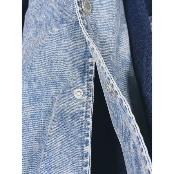 BLANK NYC Chunky Knit Denim Sweater Jacket Womens S Trucker Indie 90s Scandi - Image 10