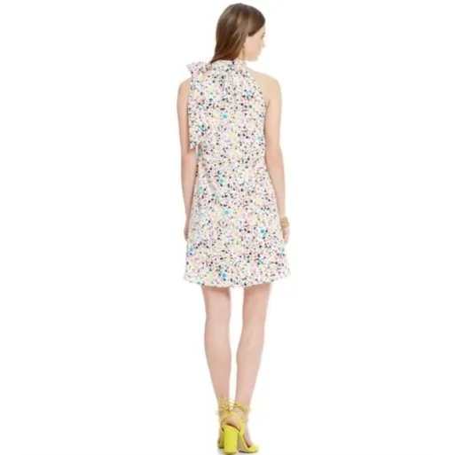 CeCe Candy Gems Print Halter Tie Neck Geometric Confetti Dress Multicolor Size 0 - Image 8