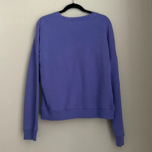 PINK Victorias Secret embroidered letters purple long sleeve crewneck sweater - Image 3