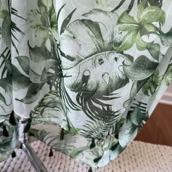 Subtle Luxury Pool To Party Green Frond Pool Swim Coverup Sundress $100 OSFM - Image 5
