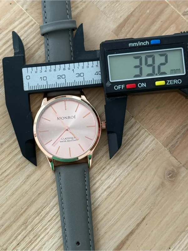 Monroe Classique by Maestro Luxury Watch Rose Gold Dial Gray Leather Strap NWOT - Image 10