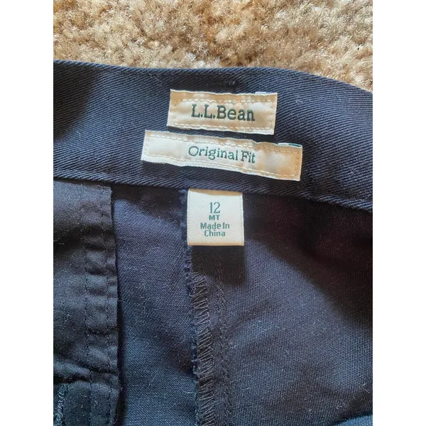 L.L. Bean Black Pleated Front Trouser Pants High Rise Relaxed Fit Structured - Image 5