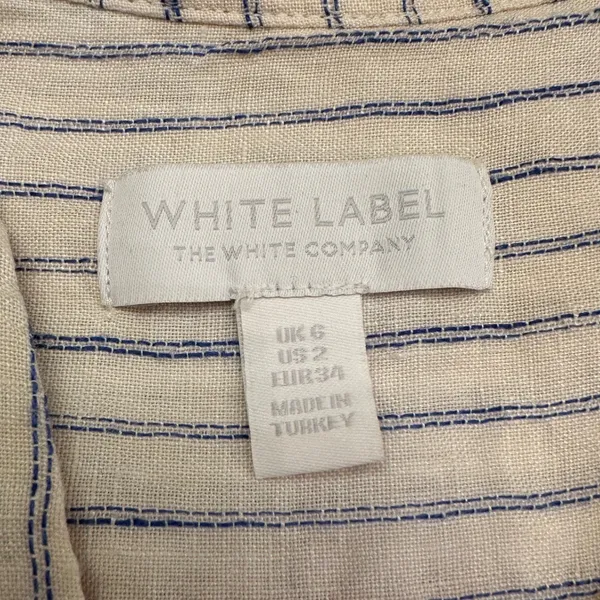 The White Company White Label Linen Blue Striped Tunic‎ Shirt Womens 2 Lagenlook - Image 3
